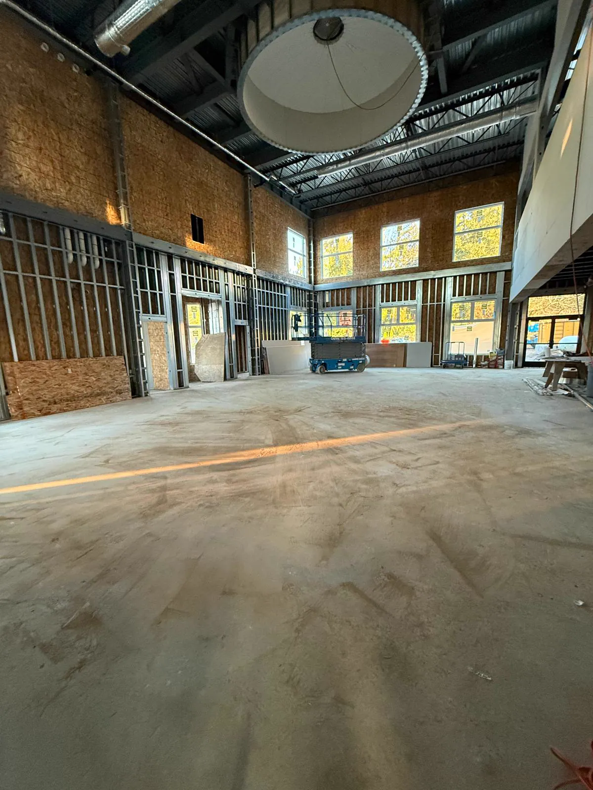 The main prayer hall of the new masjid during interior construction